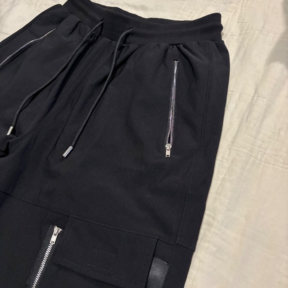 🖤 Unbranded Techwear Cargo Joggers | Silver Zip Details | Size L - Picture 7 of 9
